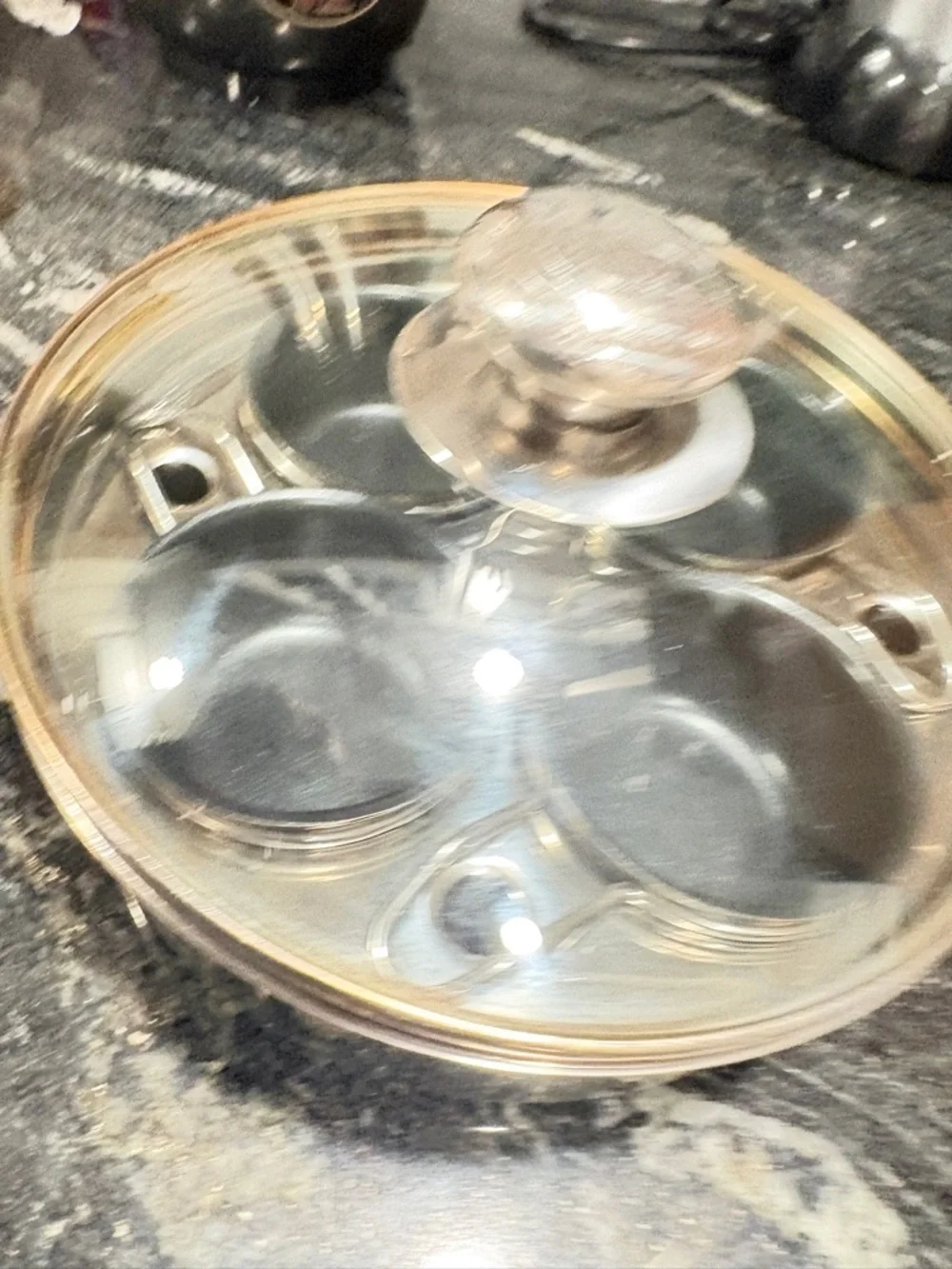 Williams Sonoma Induction stainless egg poacher. With lid. Removable cups.